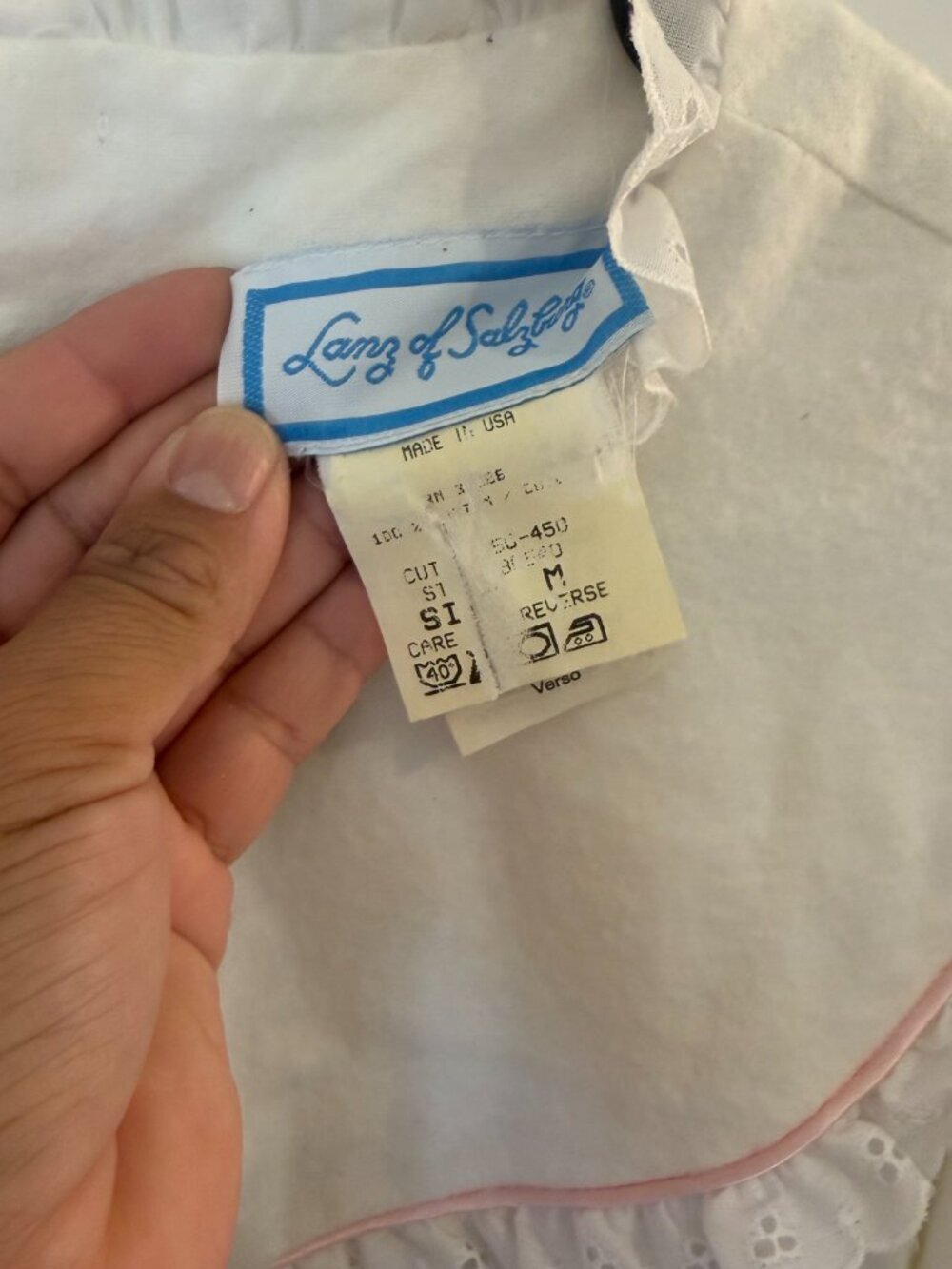 NWT Lanz of Salzburg White Cotton Nightgown Medium Cottagecore Prairie Lace - Picture 3 of 14